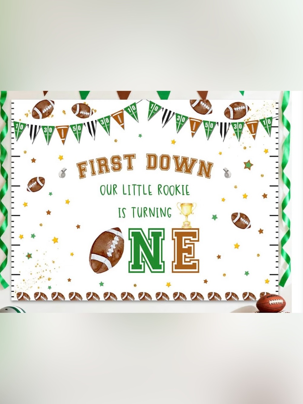 First Down birthday back drop